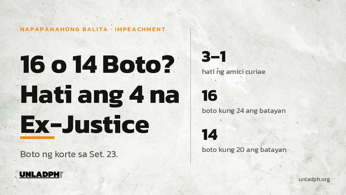 Impeachment: 16 o 14 Boto? Hati ang 4 na Ex-Justice