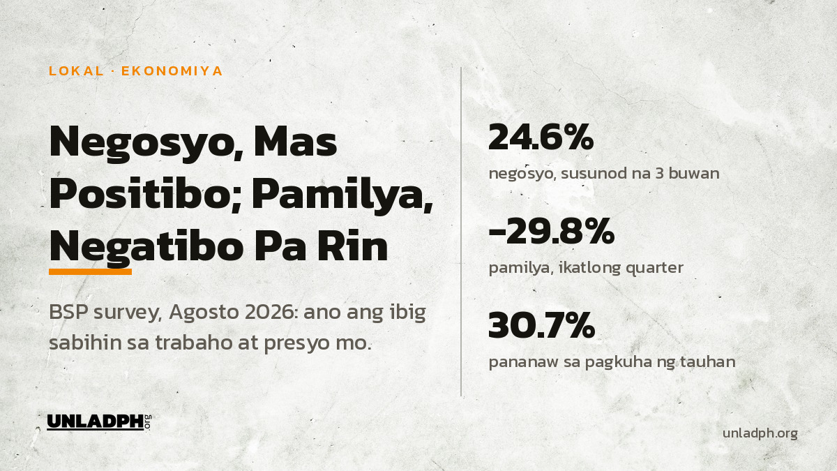 Negosyo, Mas Positibo; Pamilya, Negatibo Pa Rin