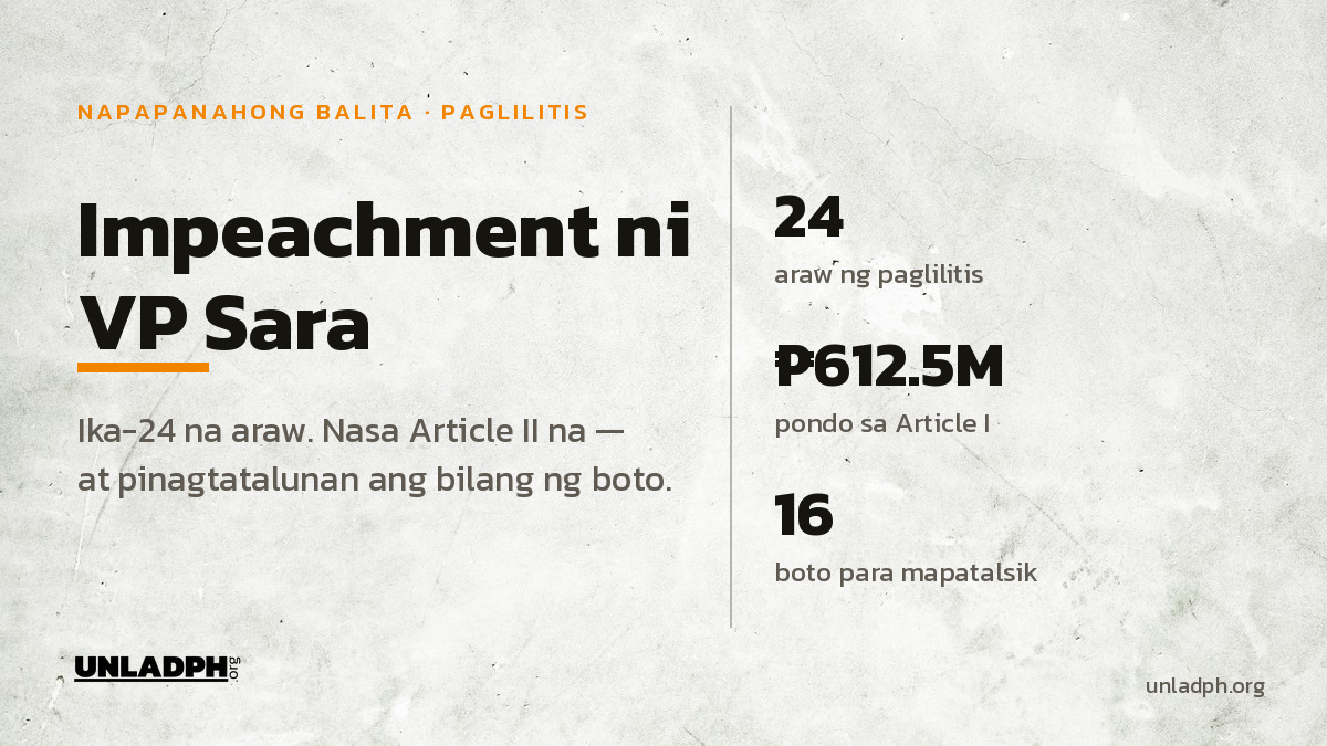 Impeachment ni VP Sara: Nasaan Na ang Paglilitis?