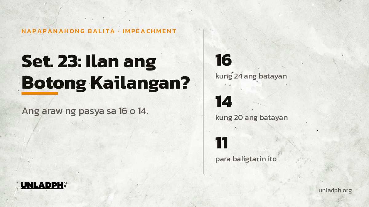 Impeachment Set. 23: Ilan ang Botong Kailangan?
