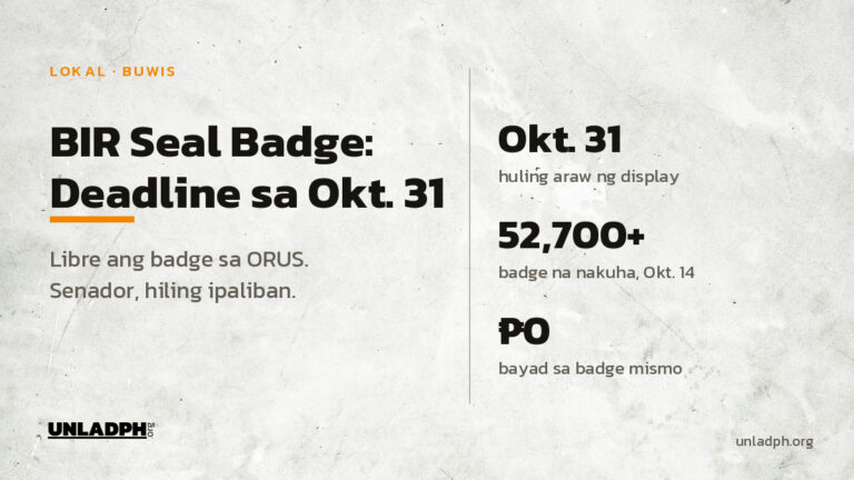 BIR Registration Seal Badge: deadline sa Oktubre 31, 2026, mahigit 52,700 ang nakakuha na, at libre ang badge sa ORUS.