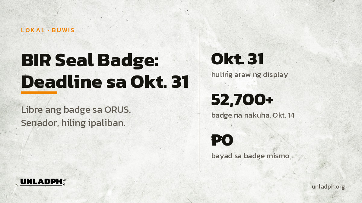 BIR Seal Badge sa Online Seller: Deadline Okt. 31