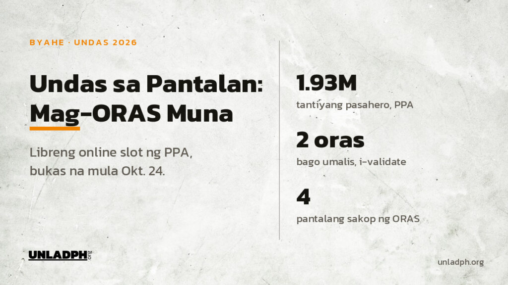 Gabay sa Undas 2026 sa pantalan: tantiyang 1.93 milyong pasahero ayon sa PPA, at kailangang i-validate ang ORAS pass dalawang oras bago umalis.