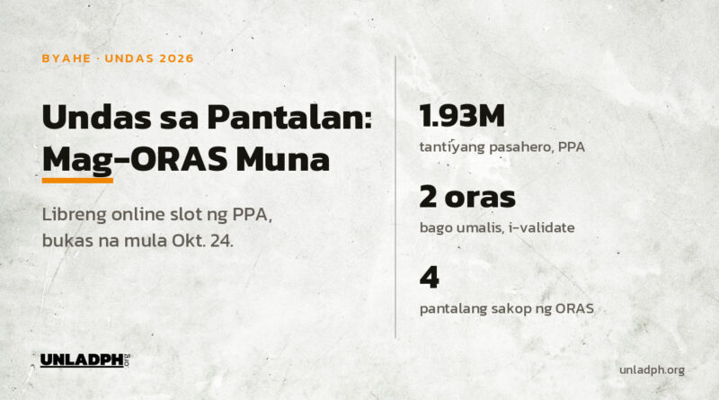Gabay sa Undas 2026 sa pantalan: tantiyang 1.93 milyong pasahero ayon sa PPA, at kailangang i-validate ang ORAS pass dalawang oras bago umalis.